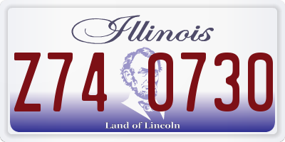 IL license plate Z740730