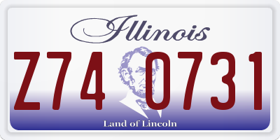 IL license plate Z740731