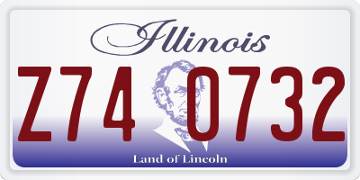 IL license plate Z740732