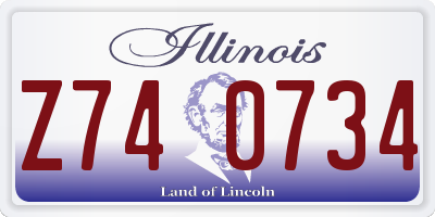 IL license plate Z740734