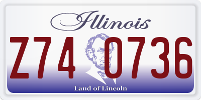 IL license plate Z740736