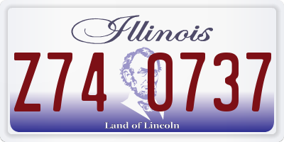 IL license plate Z740737