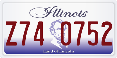 IL license plate Z740752