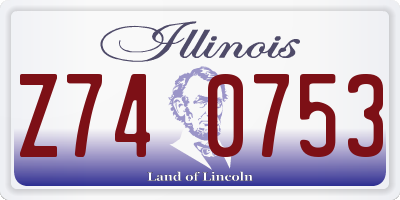 IL license plate Z740753