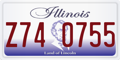 IL license plate Z740755