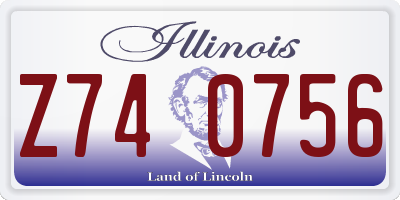 IL license plate Z740756