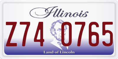 IL license plate Z740765