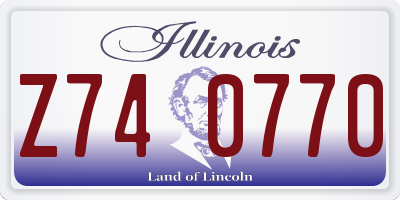 IL license plate Z740770