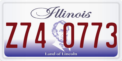 IL license plate Z740773