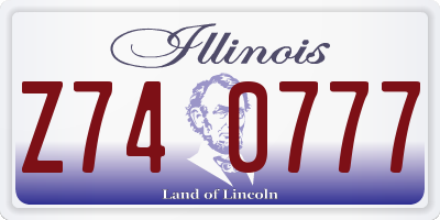 IL license plate Z740777