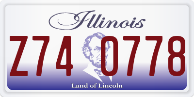 IL license plate Z740778
