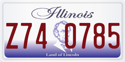 IL license plate Z740785