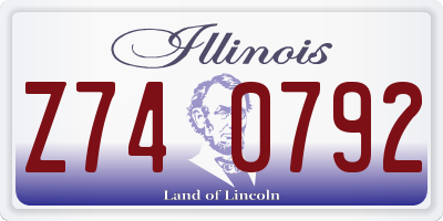 IL license plate Z740792