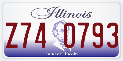 IL license plate Z740793