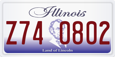 IL license plate Z740802