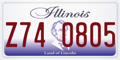 IL license plate Z740805