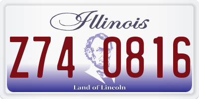 IL license plate Z740816