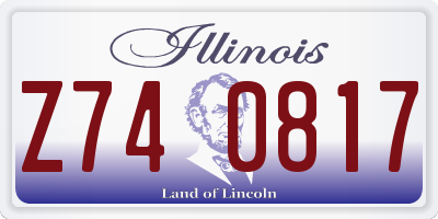 IL license plate Z740817