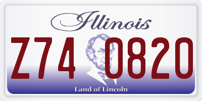 IL license plate Z740820