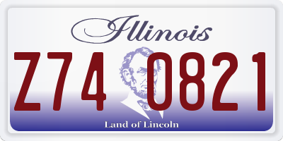 IL license plate Z740821