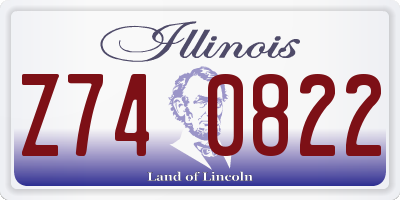 IL license plate Z740822