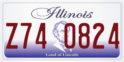 IL license plate Z740824