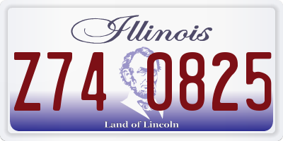 IL license plate Z740825