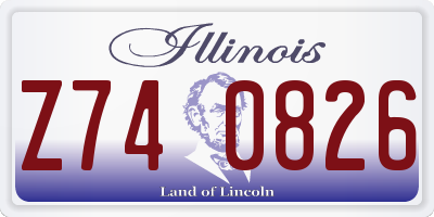 IL license plate Z740826
