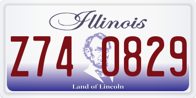 IL license plate Z740829