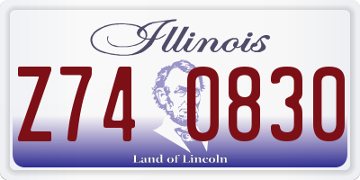 IL license plate Z740830