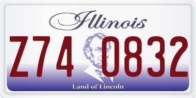IL license plate Z740832