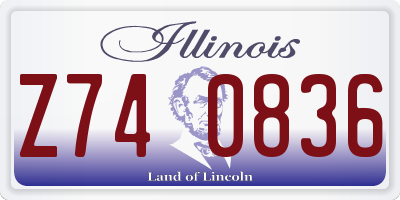 IL license plate Z740836