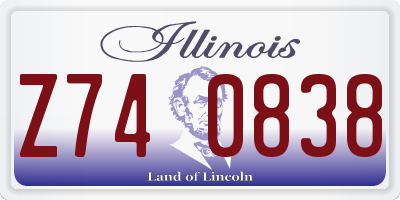 IL license plate Z740838