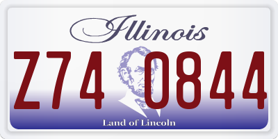 IL license plate Z740844
