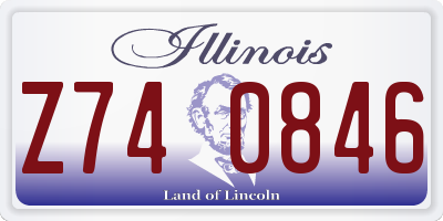 IL license plate Z740846
