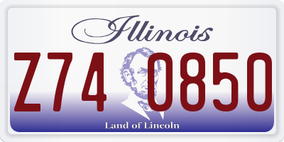 IL license plate Z740850