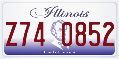 IL license plate Z740852