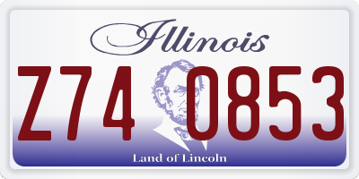 IL license plate Z740853