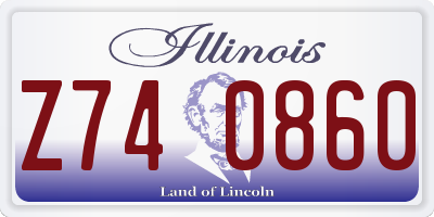 IL license plate Z740860