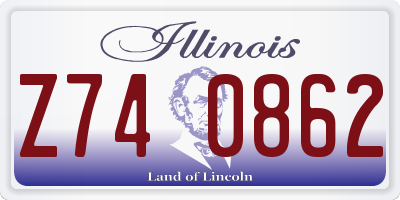 IL license plate Z740862