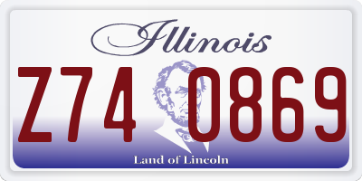 IL license plate Z740869