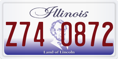 IL license plate Z740872