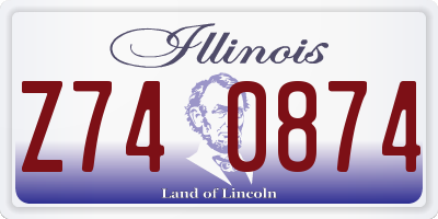 IL license plate Z740874