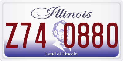 IL license plate Z740880