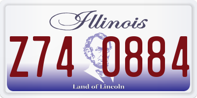 IL license plate Z740884