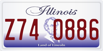 IL license plate Z740886