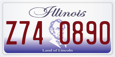 IL license plate Z740890