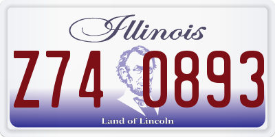IL license plate Z740893