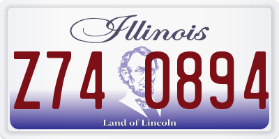IL license plate Z740894
