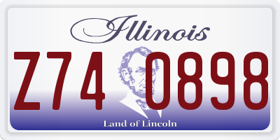 IL license plate Z740898